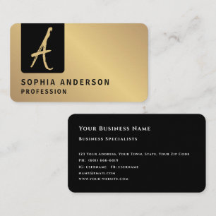 Modern Elegant Dark & Texture golden gold Visitekaartje