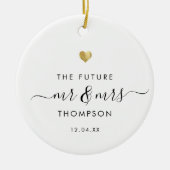 Modern Elegant De toekomst van mevrouw Verloving G Keramisch Ornament (Voorkant)