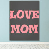 Modern elegant_deep_gray_pink_love mamma_design canvas afdruk (Insitu (Houten vloer))