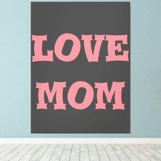 Modern elegant_deep_gray_pink_love mamma_design canvas afdruk (Insitu (Houten vloer))