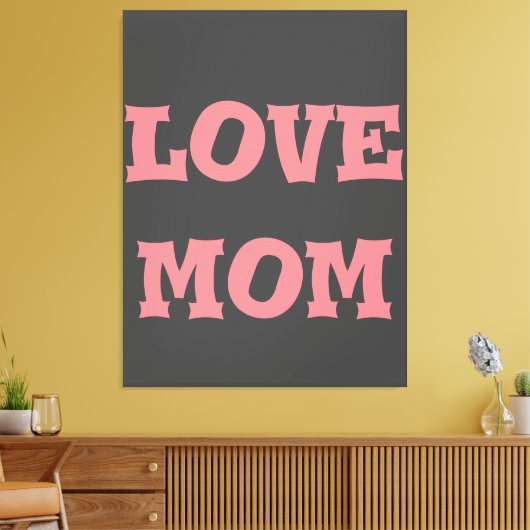 Modern elegant_deep_gray_pink_love mamma_design canvas afdruk (Insitu (Woonkamer))