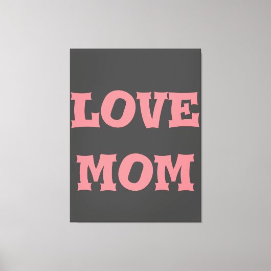Modern elegant_deep_gray_pink_love mamma_design canvas afdruk (Voorkant)