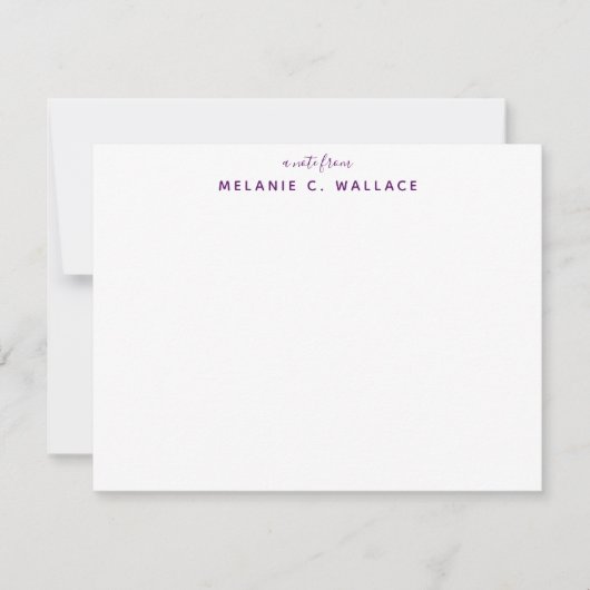 Modern Elegant Deep Paarse Specialized Stationery Notitiekaartje (Voorkant)