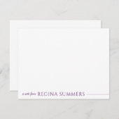 Modern Elegant Deep Paarse Specialized Stationery Notitiekaartje (Voorkant / Achterkant)