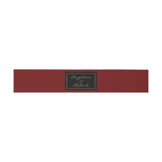 Modern Elegant Deep Red Gold Script Weddenschap Uitnodigingen Wikkel (Vlak)