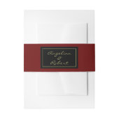 Modern Elegant Deep Red Gold Script Weddenschap Uitnodigingen Wikkel (Voorkant Voorbeeld)