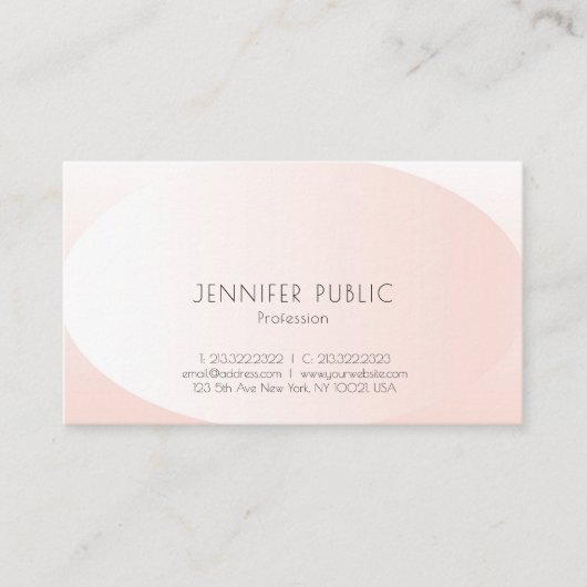 Modern elegant design Blush Pink Plain Trendy Visitekaartje (Voorkant)