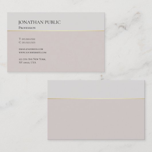 Modern elegant design Clean Plain Trendy Luxury Visitekaartje (Voorkant / Achterkant)