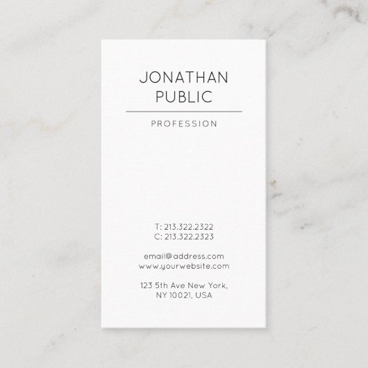 Modern elegant design Clean Plain Trendy Luxury Visitekaartje (Voorkant)