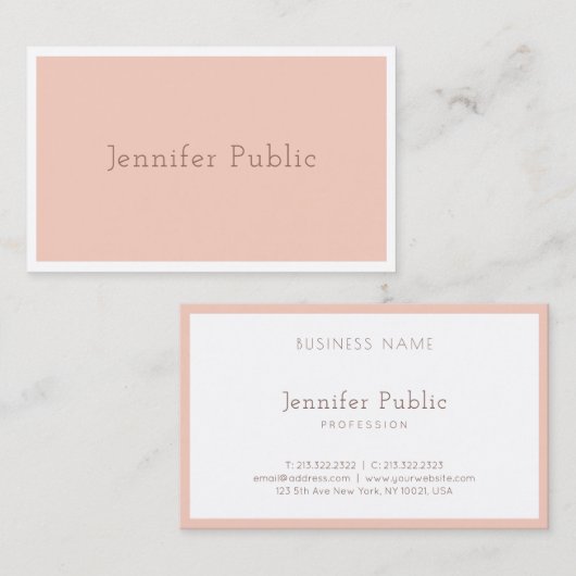 Modern elegant design fashionable Trendy Plain Visitekaartje (Voorkant / Achterkant)