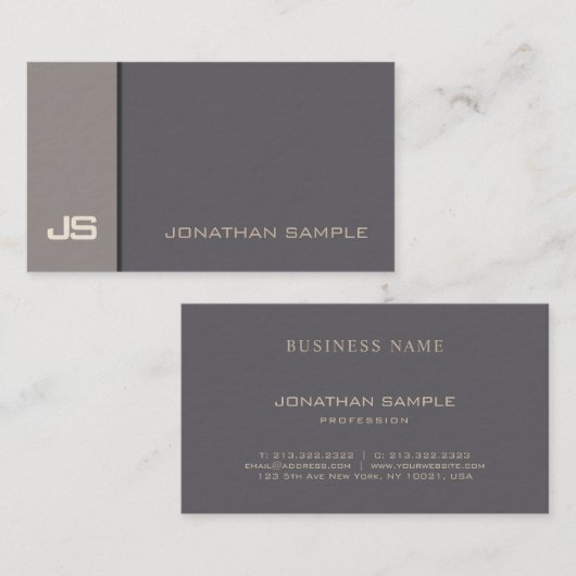 Modern elegant design met bruine bruine luxe luxe visitekaartje (Voorkant / Achterkant)
