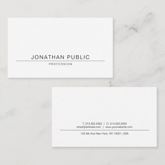 Modern elegant design, minimaal grafisch ontwerp visitekaartje (Voorkant / Achterkant)