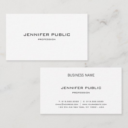 Modern elegant design minimalistisch design luxe visitekaartje (Voorkant / Achterkant)