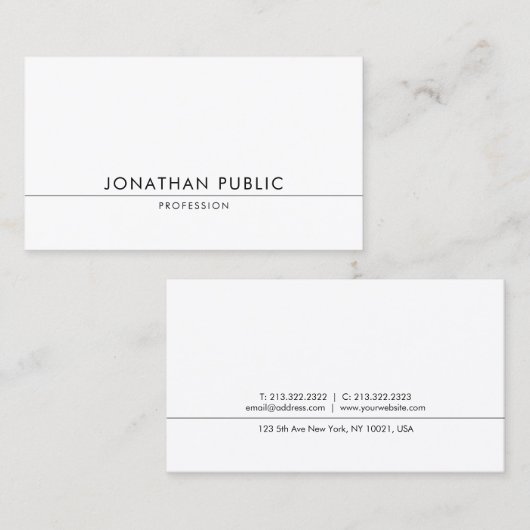 Modern elegant design, minimalistisch design visitekaartje (Voorkant / Achterkant)