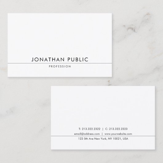 Modern elegant design, minimalistisch grafisch ont visitekaartje (Voorkant / Achterkant)