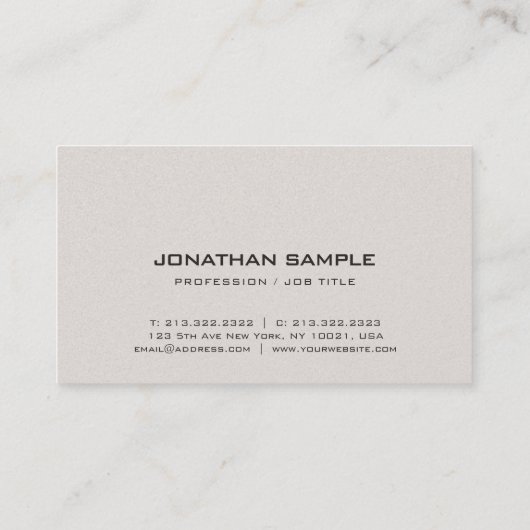 Modern Elegant Design Premium Parel Afwerking Luxe Visitekaartje (Achterkant)