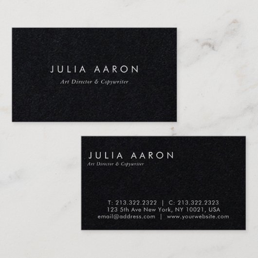 Modern elegant design Professional Premium Black Visitekaartje (Voorkant / Achterkant)