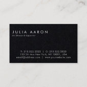 Modern elegant design Professional Premium Black Visitekaartje (Achterkant)
