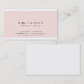 Modern elegant design Trendy Pink Plain Minimalist Visitekaartje (Voorkant / Achterkant)