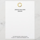 Modern Elegant Designer Scribble Logo in Goud Briefhoofd (Voorkant)
