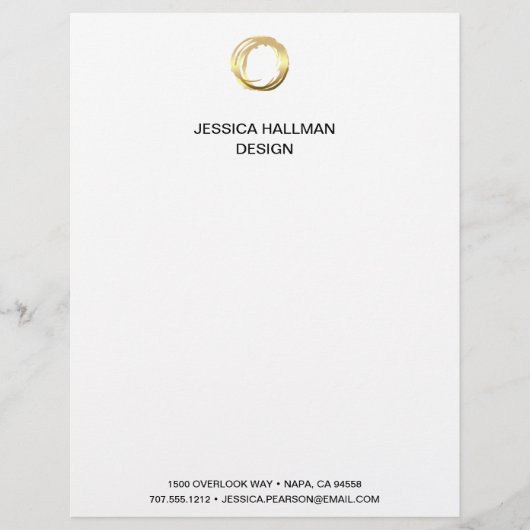 Modern Elegant Designer Scribble Logo in Goud Briefhoofd (Voorkant)