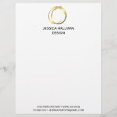 Modern Elegant Designer Scribble Logo in Goud Briefhoofd (Voorkant)