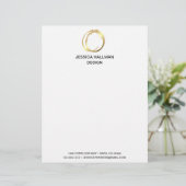 Modern Elegant Designer Scribble Logo in Goud Briefhoofd (Staand voorkant)