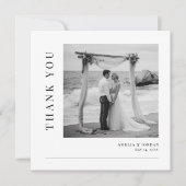 Modern Elegant Destination Beach Wedding Photo Bedankkaart (Voorkant)