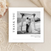 Modern Elegant Destination Beach Wedding Photo Bedankkaart