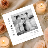 Modern Elegant Destination Beach Wedding Photo Bedankkaart