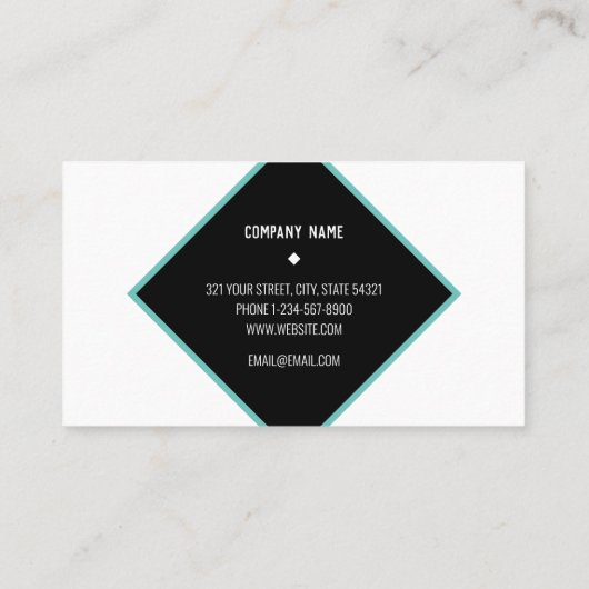 Modern Elegant Diamond Professional - Blauwgroen Visitekaartje (Achterkant)