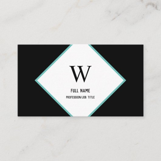 Modern Elegant Diamond Professional - Blauwgroen Visitekaartje (Voorkant)