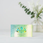 Modern Elegant Diamonds Lotus Green Visitekaartje (Staand voorkant)