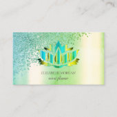 Modern Elegant Diamonds Lotus Green Visitekaartje (Voorkant)