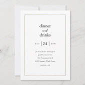 Modern Elegant Dinner en Drinken Business Kaart (Voorkant)