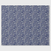 Modern Elegant Donkerblauw Terrazzo Effect Tegel Cadeaupapier (Vlak)