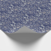 Modern Elegant Donkerblauw Terrazzo Effect Tegel Cadeaupapier (Hoek)
