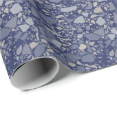 Modern Elegant Donkerblauw Terrazzo Effect Tegel Cadeaupapier (Rol Hoek)