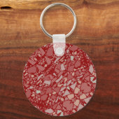 Modern Elegant Donkerrood Terrazzo Effect Tegel Sleutelhanger (Voorkant)