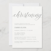 Modern Elegant doopsel | Fijne bloemrug Kaart (Voorkant)