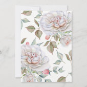 Modern Elegant doopsel | Fijne bloemrug Kaart (Achterkant)