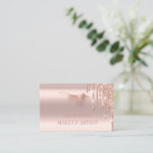 Modern Elegant druipt gouden roos Visitekaartje (Staand voorkant)