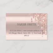 Modern Elegant druipt gouden roos Visitekaartje (Achterkant)