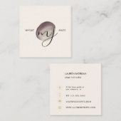 Modern Elegant Dubbel Monogram Vierkante Visitekaartje (Voorkant / Achterkant)