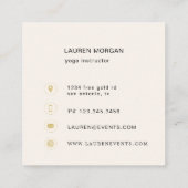 Modern Elegant Dubbel Monogram Vierkante Visitekaartje (Achterkant)