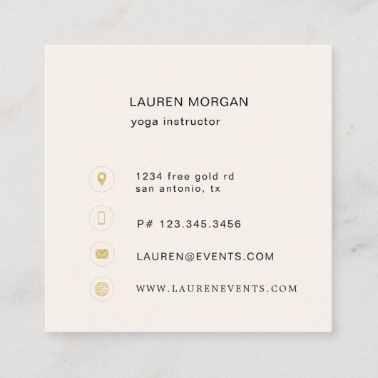 Modern Elegant Dubbel Monogram Vierkante Visitekaartje (Achterkant)