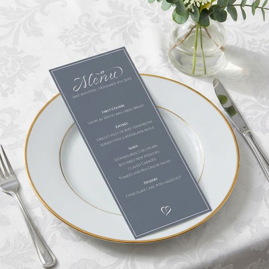 Modern elegant dunraam tafelmenu menu