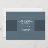 Modern | Elegant Dusty Blue 2 Photo Afstuderen Aankondiging (Achterkant)