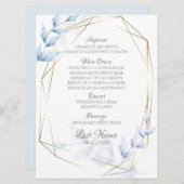 Modern Elegant Dusty Blue Bleek Lila Foliage Menu (Voorkant / Achterkant)