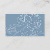 Modern Elegant Dusty Blue Floral Wedding Detail  Informatiekaartje (Achterkant)